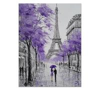 HOQIU Black And White Posters Paris street scene painting in the rain canvas wall art, decorative paintings, for Bedroom Living Room Bathroom Office Home Decoration(black and white)-80x120cm Unframed