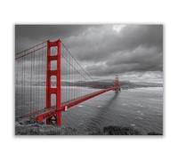 HOQIU Black And White Prints Painting of the sea bridge prints for walls, canvas wall art, for Living Room Bedroom Bathroom Home Office Wall Decoration(black and white)-30x40cm Unframed