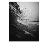 HOQIU Black And White Prints Painting of waves on the sea prints for walls, canvas wall art, for Living Room Bedroom Bathroom Home Office Wall Decoration(black and white)-40x60cm Unframed