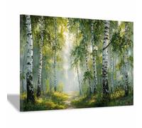 HOQIU Canvas Wall Art Birch Forestse Path canvas art, art print, house decor, bedroom wall decor above bed, prints for living room.(Multicolor)-60x80cm Framed