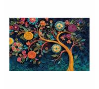HOQIU Canvas Wall Art Colorful Floral Tree tree poster, landscape wall art, for Living Room Bedroom Bathroom.(Multicolor)-40x60cm Unframed