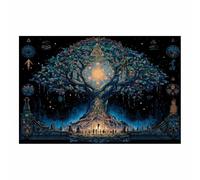 HOQIU Canvas Wall Art Mystical Blue Tree Print tree poster, landscape wall art, for Living Room Bedroom Bathroom.(Multicolor)-80x120cm Unframed