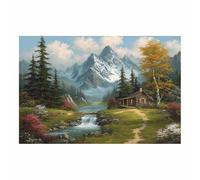 HOQIU Canvas Wall Art Rustic Cabin Mountain Views canvas art, art print, house decor, bedroom wall decor above bed, prints for living room.(Multicolor)-30x40cm Unframed