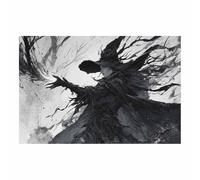 HOQIU halloween canvas wall art black Witch Casting Spell decorative painting, wall art, for Living Room Bathroom Bedroom Kitchen Decoration.(black)-40x60cm Unframed