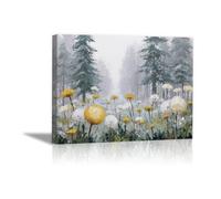 HOQIU Natural Scenery Wall Art Light the grassland path decorative painting, wall art, for Living Room Bathroom Bedroom Kitchen Decoration.(green)-30x40cm Framed