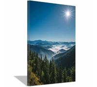 HOQIU Natural scenery wall art Mountainse Valley Sunrises s Views decorative painting, wall art, for Living Room Bathroom Bedroom Kitchen Decoration.(Multicolor)-60x80cm Framed