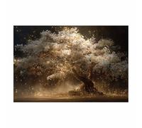 HOQIU Print Canvas Poster Decor Glowing White Magic Tree canvas prints, nature wall art, for Bathroom Home Office Decor(Multicolor)-70x100cm Unframed