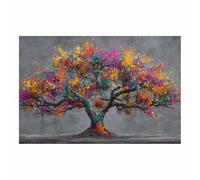 HOQIU Tree Of Life Wall Art Colorful Splatter Tree Print canvas prints, nature wall art, for Bathroom Home Office Decor(Multicolor)-60x80cm Unframed