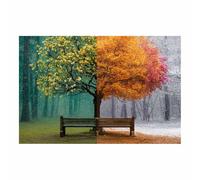 HOQIU tree wall art Four seasons of stools artwork, home canvas prints, for Bathroom Living Room Bedroom(Multicolor)-80x120cm Unframed