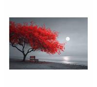 HOQIU tree wall art Mangrove moonshore humanities artwork, home canvas prints, for Bathroom Living Room Bedroom(Multicolor)-40x60cm Unframed
