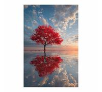 HOQIU tree wall art Mangrove water mirror scenery artwork, home canvas prints, for Bathroom Living Room Bedroom(Multicolor)-80x120cm Unframed