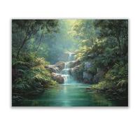 HOQIU Vintage Wall Art Mountains and forests under the stars decorative painting, wall art, for Living Room Bathroom Bedroom Kitchen Decoration.(purple)-60x80cm Unframed