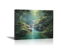 HOQIU Vintage Wall Art Mountains and forests under the stars decorative painting, wall art, for Living Room Bathroom Bedroom Kitchen Decoration.(purple)-60x80cm Framed