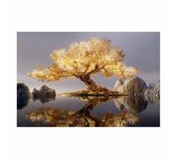 HOQIU wall pictures Golden tree scenery vision tree poster, landscape wall art, for Living Room Bedroom Bathroom.(Multicolor)-30x40cm Unframed