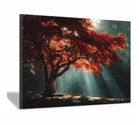 HOQIU wall pictures Mangrove beam scenery tree poster, landscape wall art, for Living Room Bedroom Bathroom.(Multicolor)-40x60cm Framed