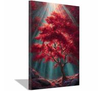 HOQIU wall pictures Mangrove light painting tree poster, landscape wall art, for Living Room Bedroom Bathroom.(Multicolor)-60x80cm Framed
