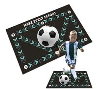 Hoquare Football Footstep Training Mat for Kids, Props Football Mastery Soccer Training Mat, Non Slip Dribble Ball Control Silent Auxiliary Equipment for Kids Adults(Without Ball) (Style 4)