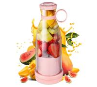 Hoquare Portable Blender, 350ml Electric Mini Juice Maker, Personal Fruit Mixer with USB, Powerful Mini Blender for Fruits, Shakes, Smoothie, Perfect for Home, Office, School, Outdoors (Pink)