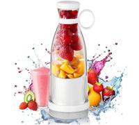 Hoquare Portable Blender Smoothie Maker, 350ml Electric Mini Juice Maker, Powerful Mini Blender with USB for Fruits, Shakes, Smoothie, Perfect for Home, Office, School, Outdoors (White)