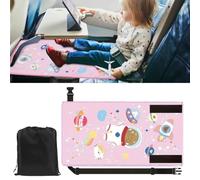 Hoquare Travel Airplane Bed for Toddler, Portable Airplane Seat Extender Pedals Bed, Footrest Hammock, Kids Travel Leg Rest Essentials (Pink)