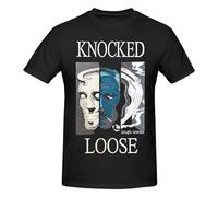Hoqwalk Knocked Music Loose Shirt Men's Standard Round Neck Short Sleeve T-Shirt Fashion T-Shirt Black