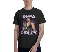 Hoqwalk Rhea and Ripley Men Womens Casual Fashion Cotton Crewneck Short Sleeve T-Shirt Black
