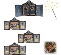 Horace the Wise Pop-Up Christmas Card, 3D Layered Paper Art with Envelope, Fantasy Circus Astrology Toad, Keepsake Holiday Greeting, Fold-Flat Display Décor Gift (3)