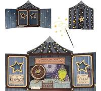 Horace the Wise Pop-Up Christmas Card, 3D Layered Paper Art with Envelope, Fantasy Circus Astrology Toad, Keepsake Holiday Greeting, Fold-Flat Display Décor Gift (1)
