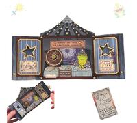 Horace the Wise - The Great Toad Astrologer Christmas 3D Card with Hidden Card Mechanism,Layered Fantasy Circus Holiday Greeting with Magical Astrology Design,Magical Astrology Holiday Greeting (1PCS)
