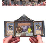 Horace the Wise - The Great Toad Astrologer Christmas Pop-Up Card, 3D Layered Fantasy Circus and Astrology Xmas Greeting Card, Unique Magic Collectible Gift (1pcs)