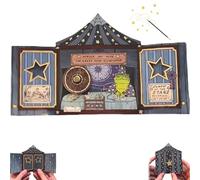 Horace the Wise - The Great Toad Astrologer Christmas Pop-Up Card, 3D Layered Fantasy Circus Xmas Greeting Card, Fantasy Astrology Holiday Greeting Card, Paper-Cut Art (1PC)
