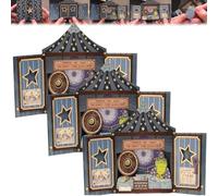 Horace the Wise - the Great Toad Astrologer Christmas Pop-Up Card, 3D Layered Fantasy Circus Xmas Greeting Card, Unique Magical Astrology Holiday Keepsake Gift for Friends (3PCS)