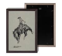 horakey Vintage Riding The Bucking Bronco Western Poster Cowboy Taming Wild Horse Canvas Wall Art Monochrome Rodeo Action Prints Painting For Home Bedroom Dorm Wall Decor 8x10in Black Framed Raised