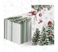 Horaldaily 100 Christmas Disposable Paper Decorative Guest Napkins, Cardinals Hand Towel for Party Lunch Dinner Kitchen Bathroom