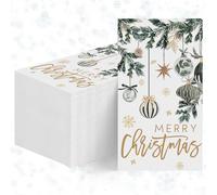 Horaldaily 100 Christmas Disposable Paper Decorative Guest Napkins, Pine Tree Lamp Hand Towel for Party Lunch Dinner Kitchen Bathroom