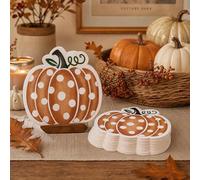 Horaldaily 100 Fall Disposable Paper Decorative Luncheon Napkins, Die-Cut Pumpkins Hand Towel for Party Lunch Dinner Kitchen Bathroom