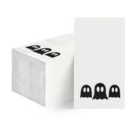 Horaldaily 100 Halloween Disposable Paper Decorative Guest Napkins, Black Foil Three Ghost Hand Towel for Party Lunch Dinner Kitchen Ghosthroom