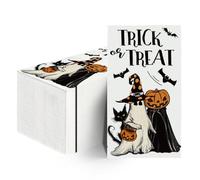 Horaldaily 100 Halloween Disposable Paper Decorative Guest Napkins, Jack-O-Lantern Pumpkin Ghost Bats Cat Hand Towel for Party Lunch Dinner Kitchen Bathroom