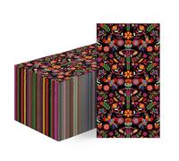 Horaldaily 100 Mexican Fiesta Disposable Paper Napkin Decorative Guest Guest Napkins, Colorful Floral Cinco De Mayo Fiesta Themed Hearts Hand Towel for Party Lunch Dinner Kitchen Bathroom