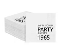 Horaldaily 100 Pack 60th Birthday Disposable Paper Decorative Luncheon Napkins, We're Gonna Party Like It's 1945 Hand Towel for Party Lunch Dinner Kitchen Bathroom (Blck,6.5x6.5 Inches)