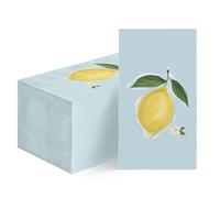 Horaldaily 100 Spring Summer Disposable Paper Decorative Guest Napkins, Lemon Blue Hand Towel for Party Lunch Dinner Kitchen Bathroom