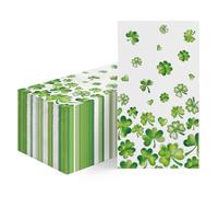 Horaldaily 100 St. Patrick's Day Disposable Paper Decorative Guest Napkins, Watercolor Clover Heart Hand Towel for Party Lunch Dinner Kitchen Bathroom Decoration