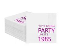 Horaldaily 40th Birthday 100 Pack Cocktail Napkins, 5x5 Inches We're Gonna Party Like It's 1945 Paper Napkins for Party Anniversary Lunch Dinner (Pink,5x5 Inches)