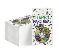 Horaldaily 50 MardiGras Disposable Paper Decorative Guest Napkins, Donut Garden Hand Towel for Party Lunch Dinner Kitchen Bathroom Decoration