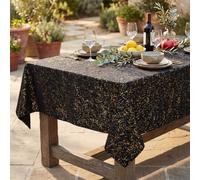 Horaldaily Black Tablecloth with Golden Sequin 60x140 Inch Rectangular