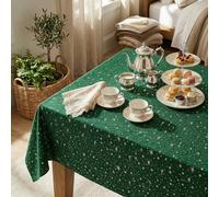 Horaldaily Green Tablecloth 52×70 Inch Rectangular, Star Sequin