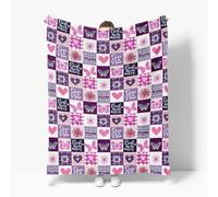 Horaldaily Mom Flannel Blanket Throw, Purple Butterfly Floral Soft Fuzzy Plush Cozy Fleece Blankets for Couch Sofa Bed Lounging, Ideal Gifts for Mom Mom's Birthday Christmas from Daughter Son, 60x80