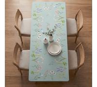 Horaldaily Spring Fitted Tablecloth 72 x 30 Inch Rectangular, Spring Daisy Tulips Lavender Floral Green Washable Table Cover Elastic Edged for Dinning, Picnic, Camping, Banquet