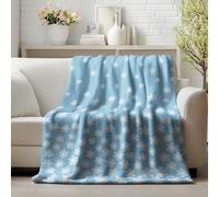 Horaldaily Spring Summer Flannel Blanket Throw, Blue Watercolor Painting Flowers Soft Fuzzy Plush Cozy Fleece Blankets for Couch Sofa Bed Lounging, Ideal Gifts for Kids Adults Wife Self, 60x80
