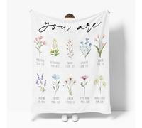 Horaldaily Spring Summer Flannel Blanket Throw, Religious Christian Flowers Soft Fuzzy Plush Cozy Fleece Blankets for Couch Sofa Bed Lounging, Ideal Gifts for Kids Adults Self, 50x60